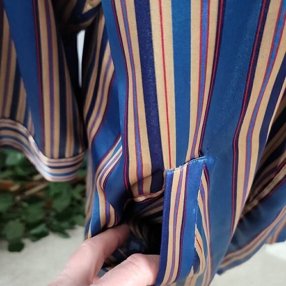 VICTORIA'S SECRET Gold & Blue Striped Robe‎ - Picture 5 of 5